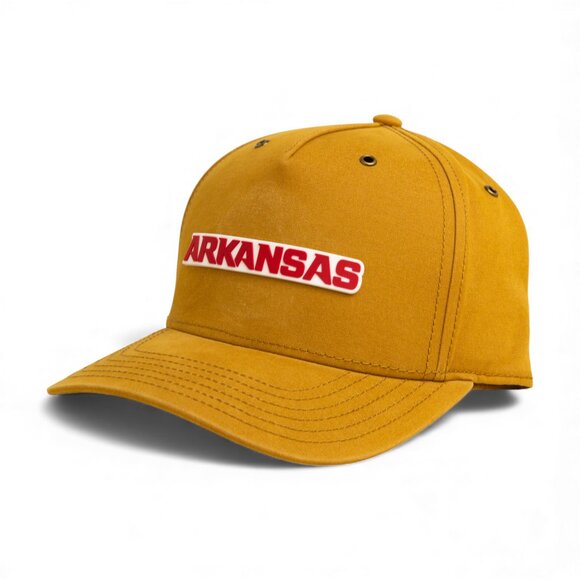 Arkansas Razorbacks ARKANSAS Red 3D Snapback Canvas Hat- Wheat - Picture 2 of 3